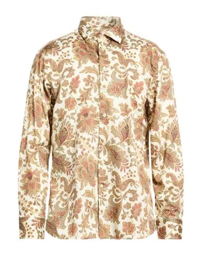 Etro Man Shirt Cream Size 16 ½ Cotton In Multi