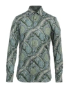 Etro Man Shirt Green Size 15 ½ Cotton