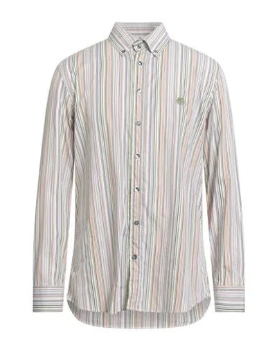Etro Man Shirt Green Size 16 Cotton In Multi