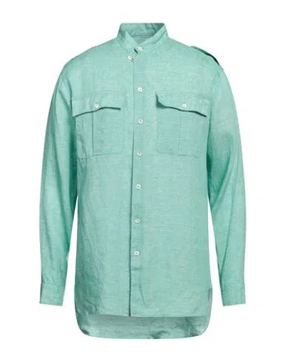 Etro Man Shirt Green Size M Linen