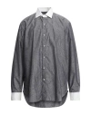 Etro Man Shirt Grey Size 18 Cotton In Grey