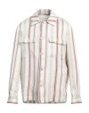 Etro Man Shirt Ivory Size L Linen In White