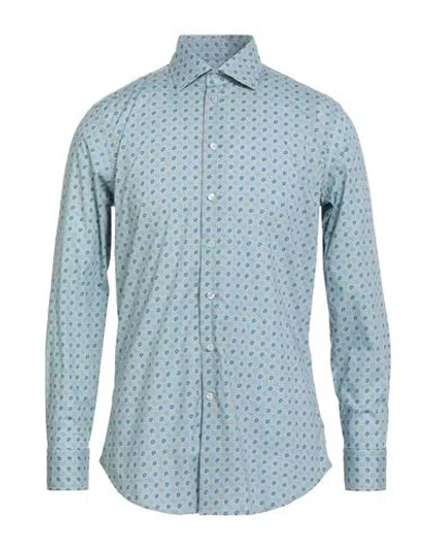 ETRO ETRO MAN SHIRT LIGHT BLUE SIZE 16 COTTON, ELASTANE