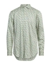 Etro Man Shirt Light Green Size 19 Cotton In Green