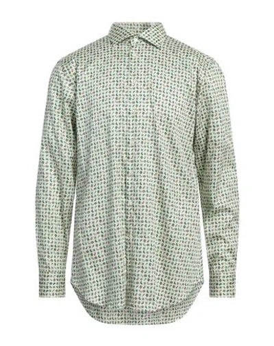 Etro Man Shirt Light Green Size 19 Cotton