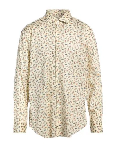 Etro Man Shirt Pastel Yellow Size 19 Cotton