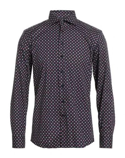 Etro Man Shirt Midnight Blue Size 17 ½ Cotton, Elastane
