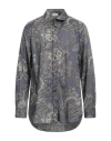 Etro Man Shirt Midnight Blue Size L Cotton