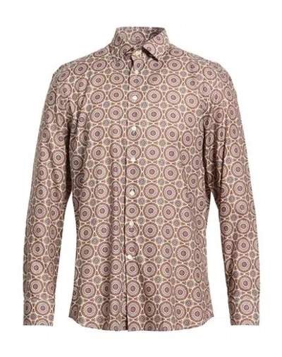 Etro Man Shirt Military Green Size 16 ½ Cotton In Multi
