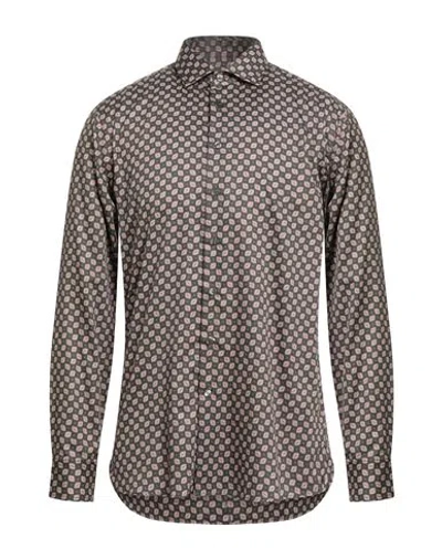 Etro Man Shirt Military Green Size 17 ½ Cotton In Brown
