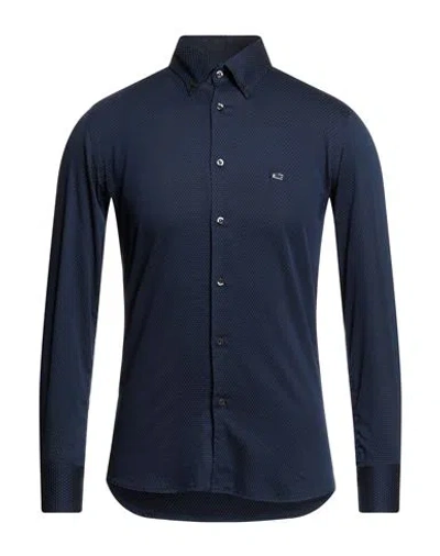 Etro Man Shirt Navy Blue Size 15 Cotton