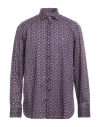 Etro Man Shirt Purple Size 17 ½ Cotton In Purple