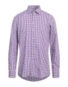Etro Man Shirt Purple Size 17 Cotton