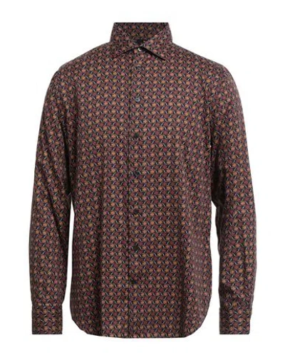 Etro Man Shirt Rust Size 15 ¾ Cotton In Brown