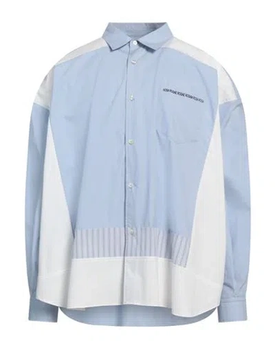 Etro Man Shirt Sky Blue Size 16 Cotton