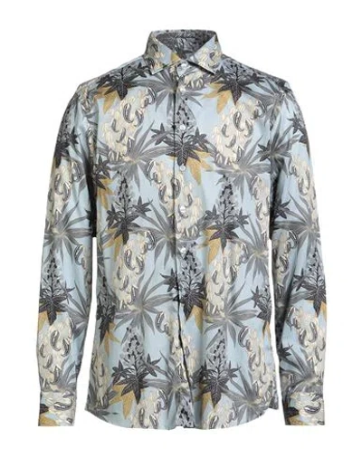 Etro Man Shirt Sky Blue Size 17 ½ Cotton