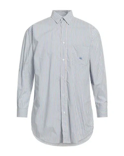 Etro Man Shirt Sky Blue Size S Cotton