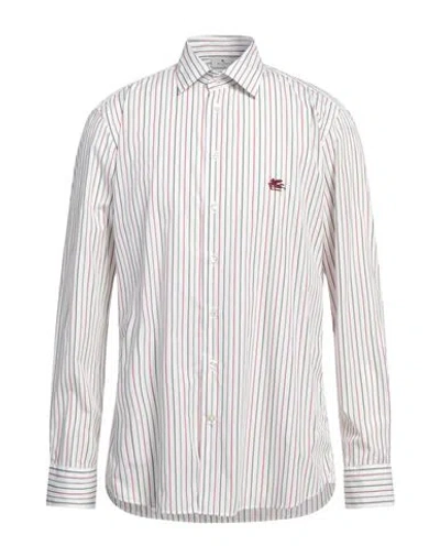 Etro Man Shirt White Size 16 Cotton
