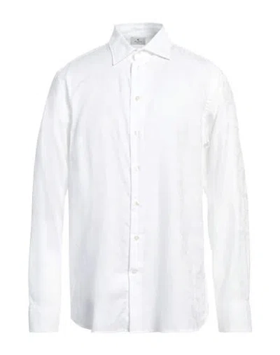 Etro Man Shirt White Size 16 Cotton