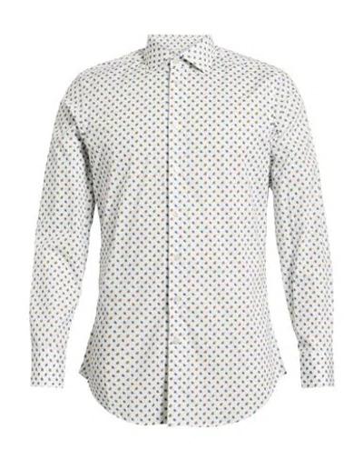 Etro Man Shirt White Size 16 ½ Cotton, Elastane In Gray