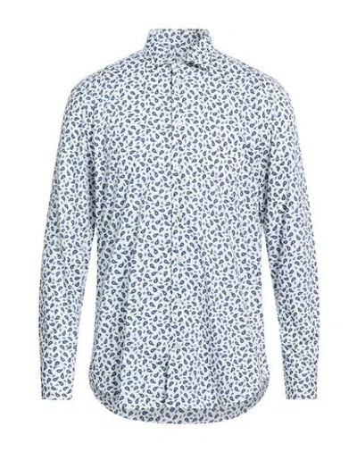 Etro Man Shirt White Size 17 ½ Cotton, Elastane In Blue