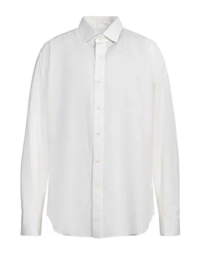 Etro Man Shirt White Size 18 ½ Cotton, Silk