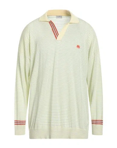 Etro Pegaso Striped Polo Shirt In Yellow