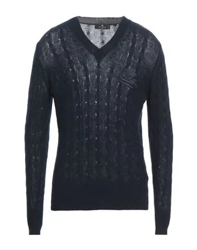 Etro Man Sweater Navy Blue Size L Cashmere