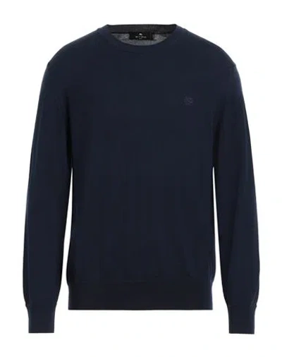 Etro Man Sweater Navy Blue Size L Wool