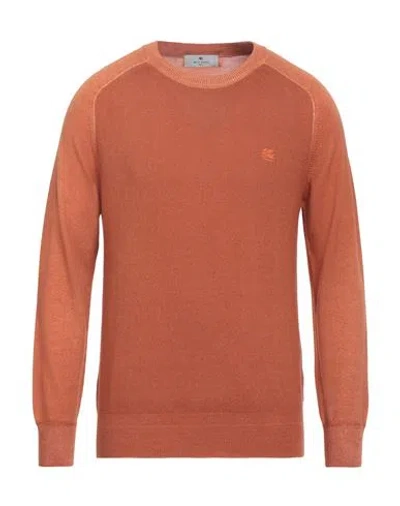 Etro Man Sweater Orange Size L Virgin Wool