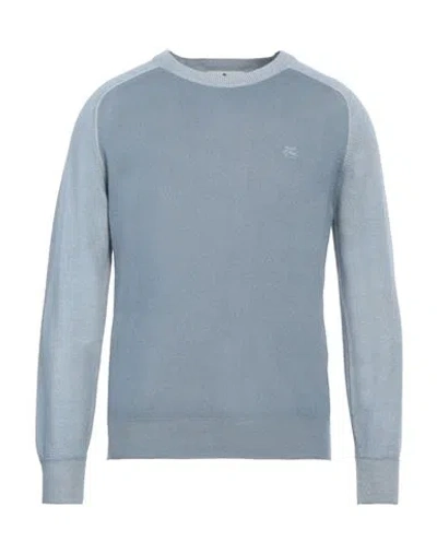 Etro Man Sweater Pastel Blue Size M Virgin Wool