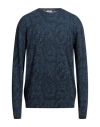 Etro Man Sweater Slate Blue Size L Wool