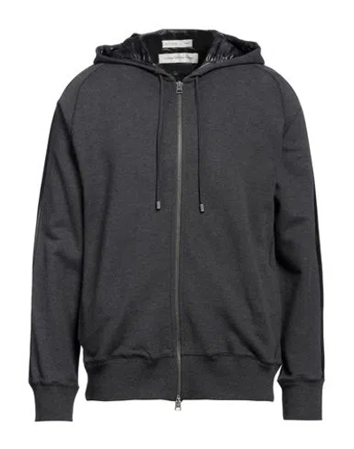 Etro Man Sweatshirt Lead Size Xl Cotton, Cashmere, Polyamide In Grey