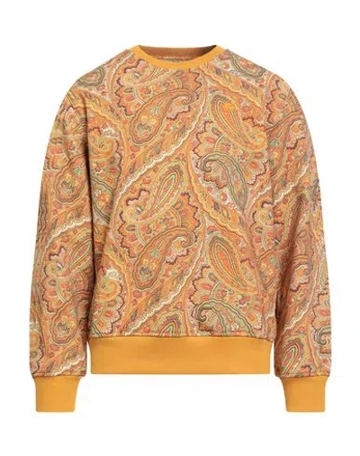 Etro Man Sweatshirt Marigold Size L Cotton, Polyester In Brown