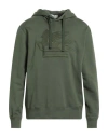 Etro Ribbed Cotton Hoodie With Drawstring In Green