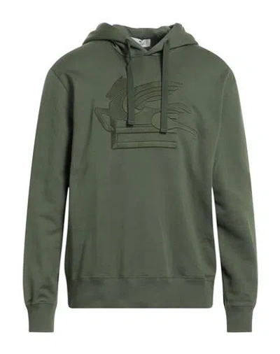 Etro Man Sweatshirt Military Green Size L Cotton