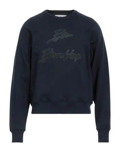 Etro Man Sweatshirt Navy Blue Size Xs Cotton, Polyamide, Elastane