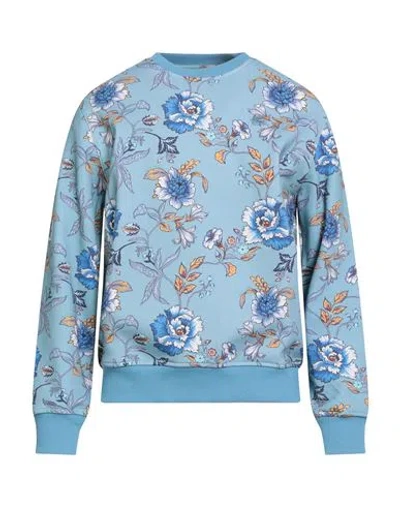 Etro Man Sweatshirt Sky Blue Size L Cotton, Polyester