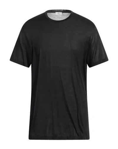 Etro Man T-shirt Black Size Xxl Silk