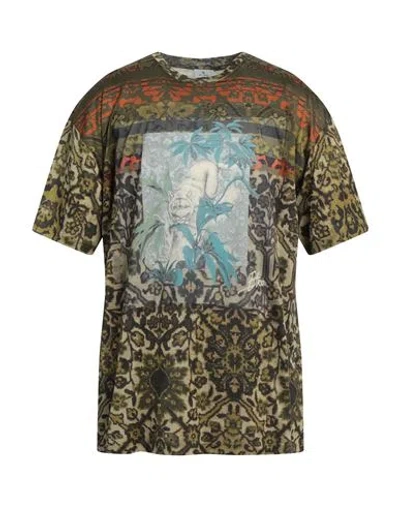 Etro Man T-shirt Military Green Size M Cotton, Polyester
