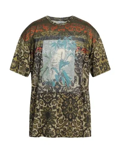 Etro Man T-shirt Military Green Size L Cotton, Polyester