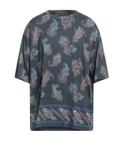 Etro Man T-shirt Navy Blue Size Xxxl Cotton