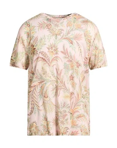 Etro Man T-shirt Pink Size L Lyocell In Multi