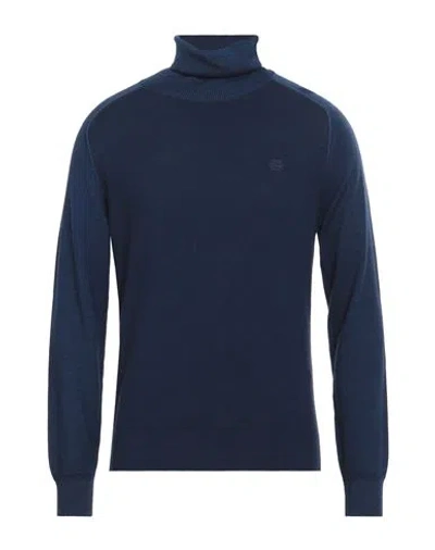 Etro Man Turtleneck Blue Size Xxl Virgin Wool