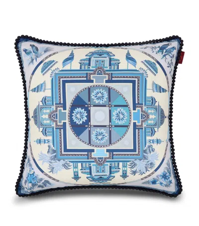 Etro Mandala Print Shanti Cushion In Blue