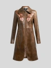 Etro Leather Coat In Braun