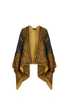 Etro Draped Trim Lightweight Ornate Capes Poncho In Golden