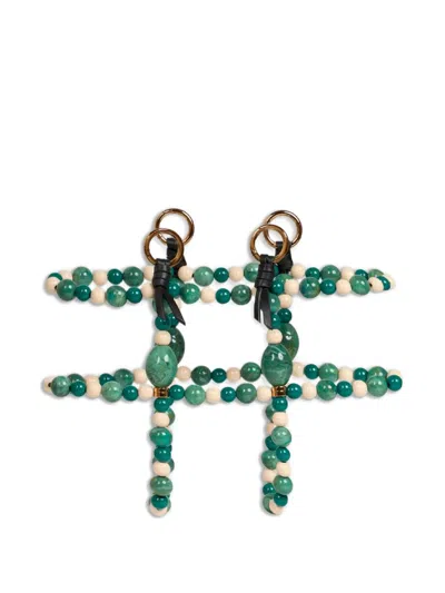 Etro Marble-embellished Cage Bag In Green