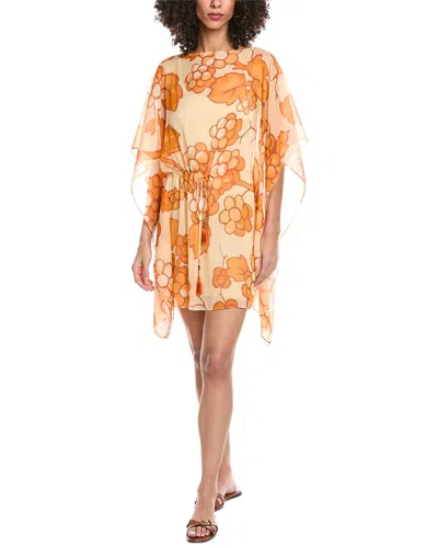 Etro Mare Sheer Mini Dress In Orange