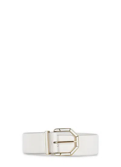 Etro Leather Maxi Belt In White
